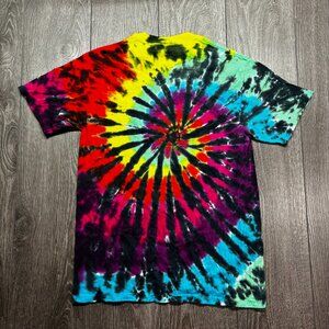 Liquid Blue Tie Dye Hippy T Shirt Medium Grateful Dead Y2k Vintage